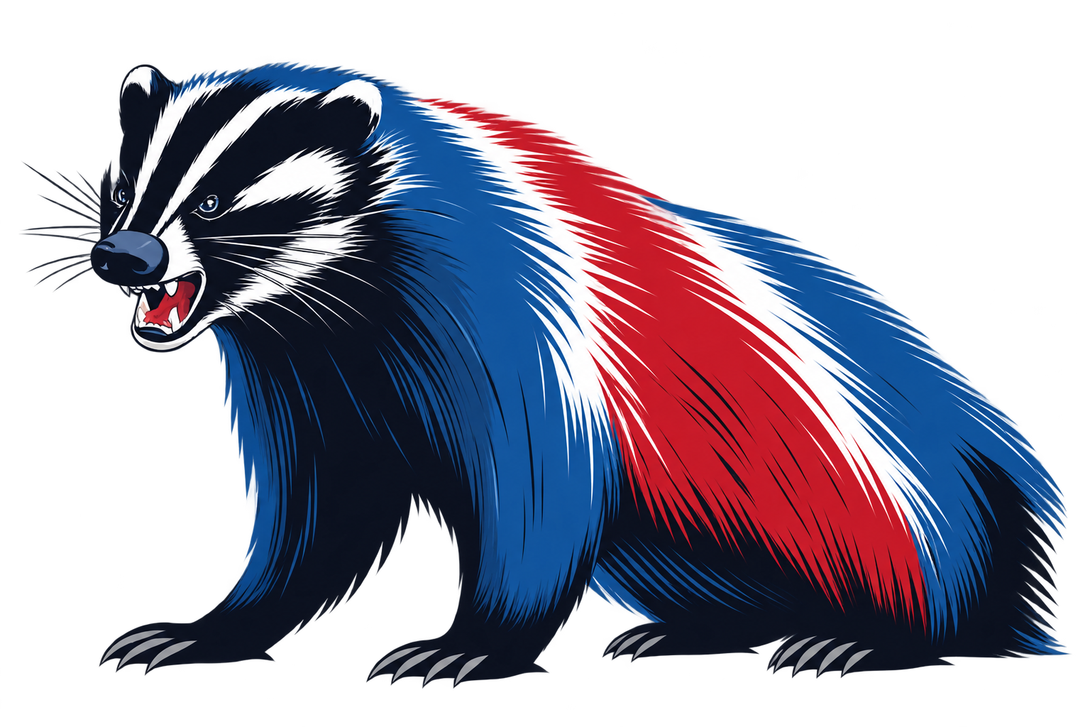 The American People’s Party red, white, and blue honey badger